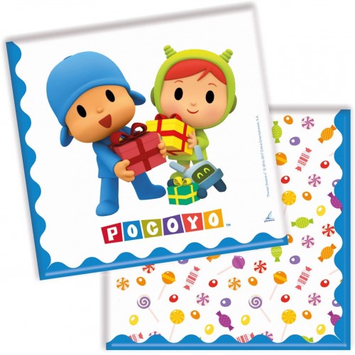 Set da 20 tovaglioli con Pocoyo e Nina, per feste di compleanno