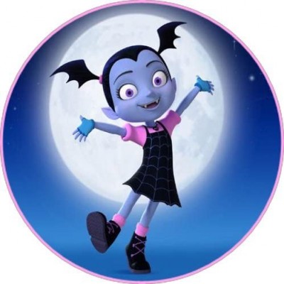 Cialda di Vampirina Disney tonda, topper cake