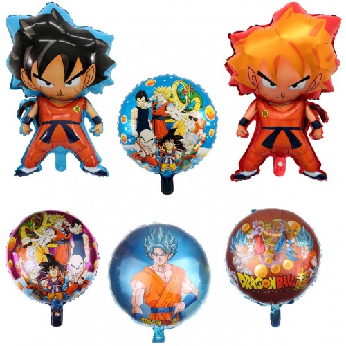 Kit da 6 Palloncini Dragon Ball Z in lamina, supershape