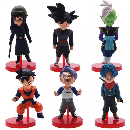 Set da 6 cake topper Dragon Ball Z, decorazioni in pvc