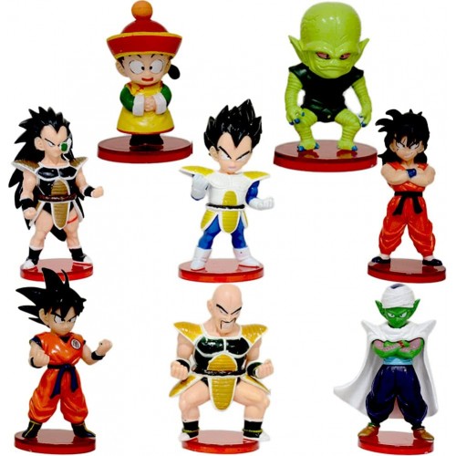 Set da 8 Cale Topper, statuine di Dragon Ball, per torte