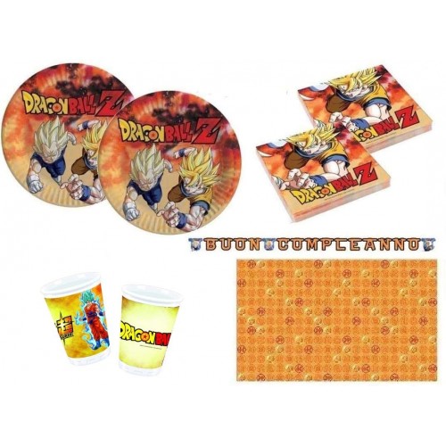 Kit tavola Dragon ball Z, per 24 invitati, accessori festa usa e getta