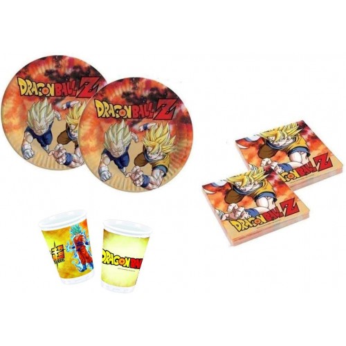 Kit festa per 8 bambini di Dragon Ball, accessori usa e getta