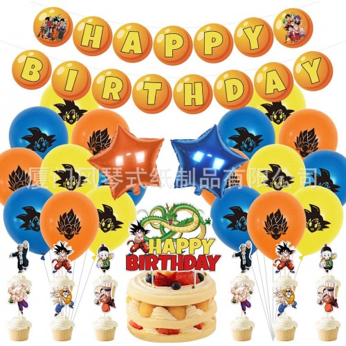Kit festa Dragon Ball, con palloncini e ghirlanda, accessori compleanno