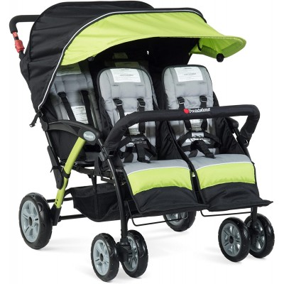 Passeggino gemellare 4 posti verde Lime - QUAD SPORT