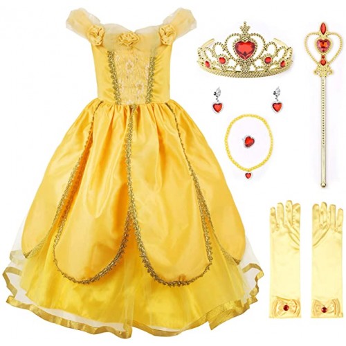 Costume da Principessa Belle con accessori, per bambine