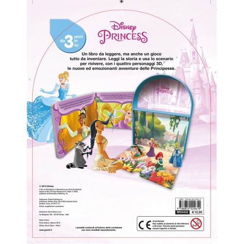 Kit Libro per giocare con 4 personaggi 3D - Principesse Disney
