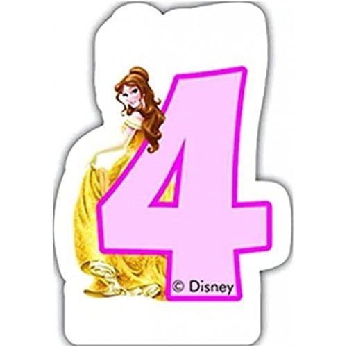 Candelina numero 4 rosa, Belle, Principesse Disney