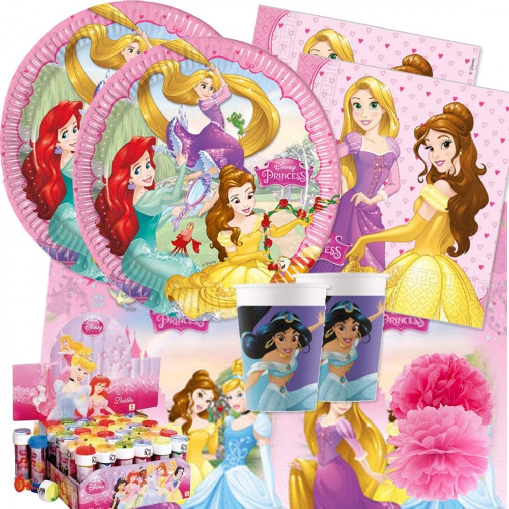 Kit Principesse Disney per 16 persone con bolle di sapone