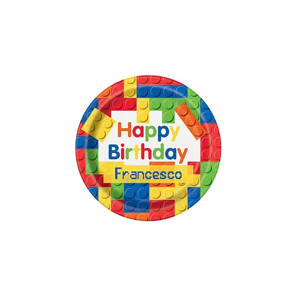 Cialda per torta compleanno Lego personalizzabile