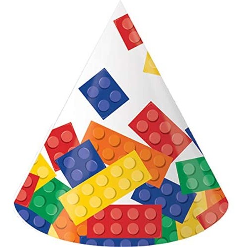 Set da 8 cappellini Compleanno Lego