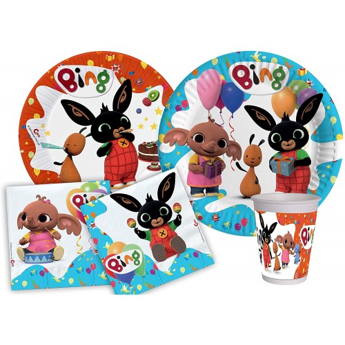 Kit 24 bambini Bing New, il coniglietto parlante, accessori festa