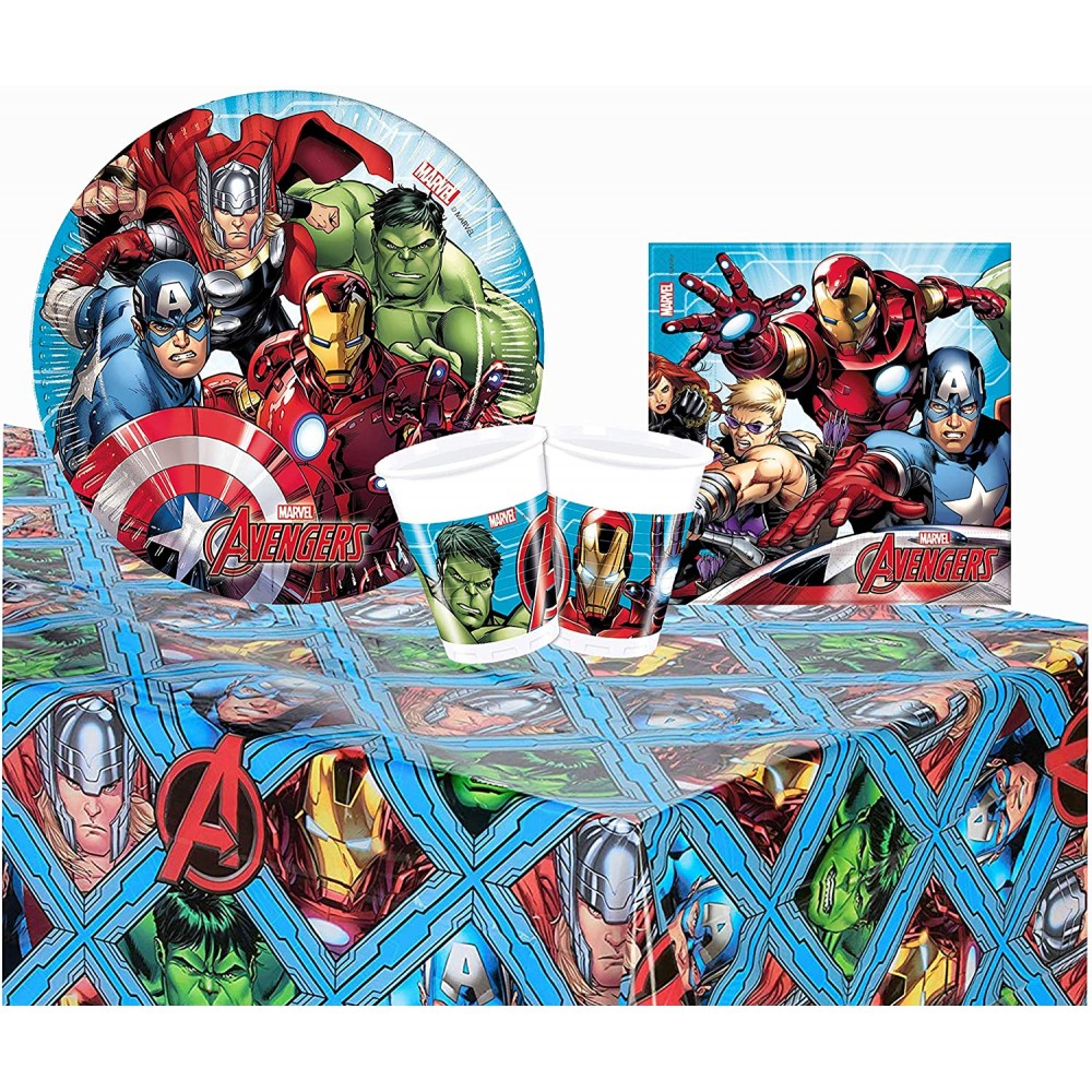 Kit compleanno per 24 Persone Avengers, accessori tavola