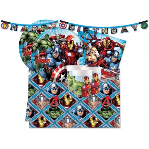 Kit festa per 24 bambini tema Avengers, addobbi compleanno