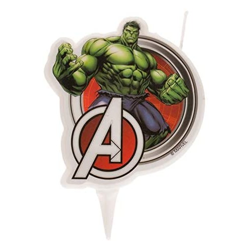 Candelina 2D di Hulk degli Avengers per decorazione torta