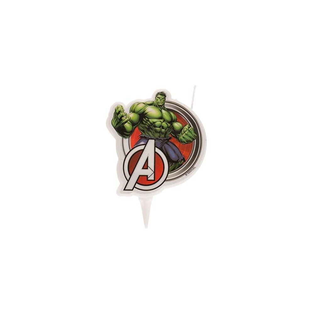 Candelina 2D di Hulk degli Avengers per decorazione torta