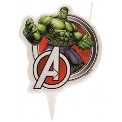 Candelina 2D di Hulk degli Avengers per decorazione torta