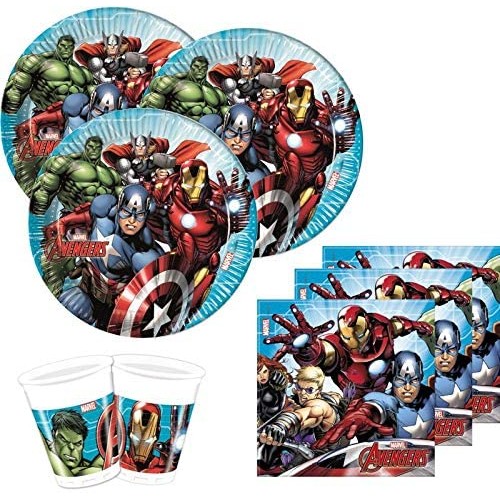 Kit festa per 8 bambini degli Avengers, 36 pezzi, per la tavola