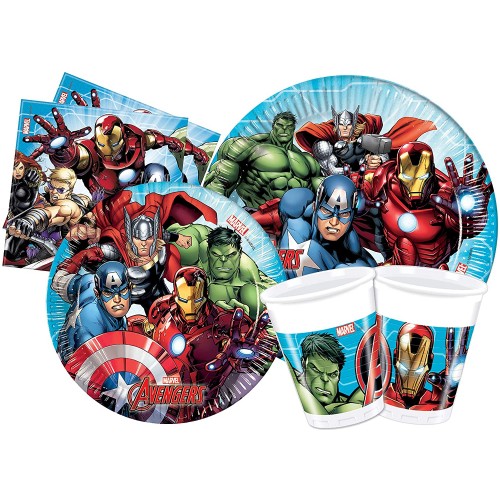 Kit compleanno Avengers per 8 bimbi, originale Marvel